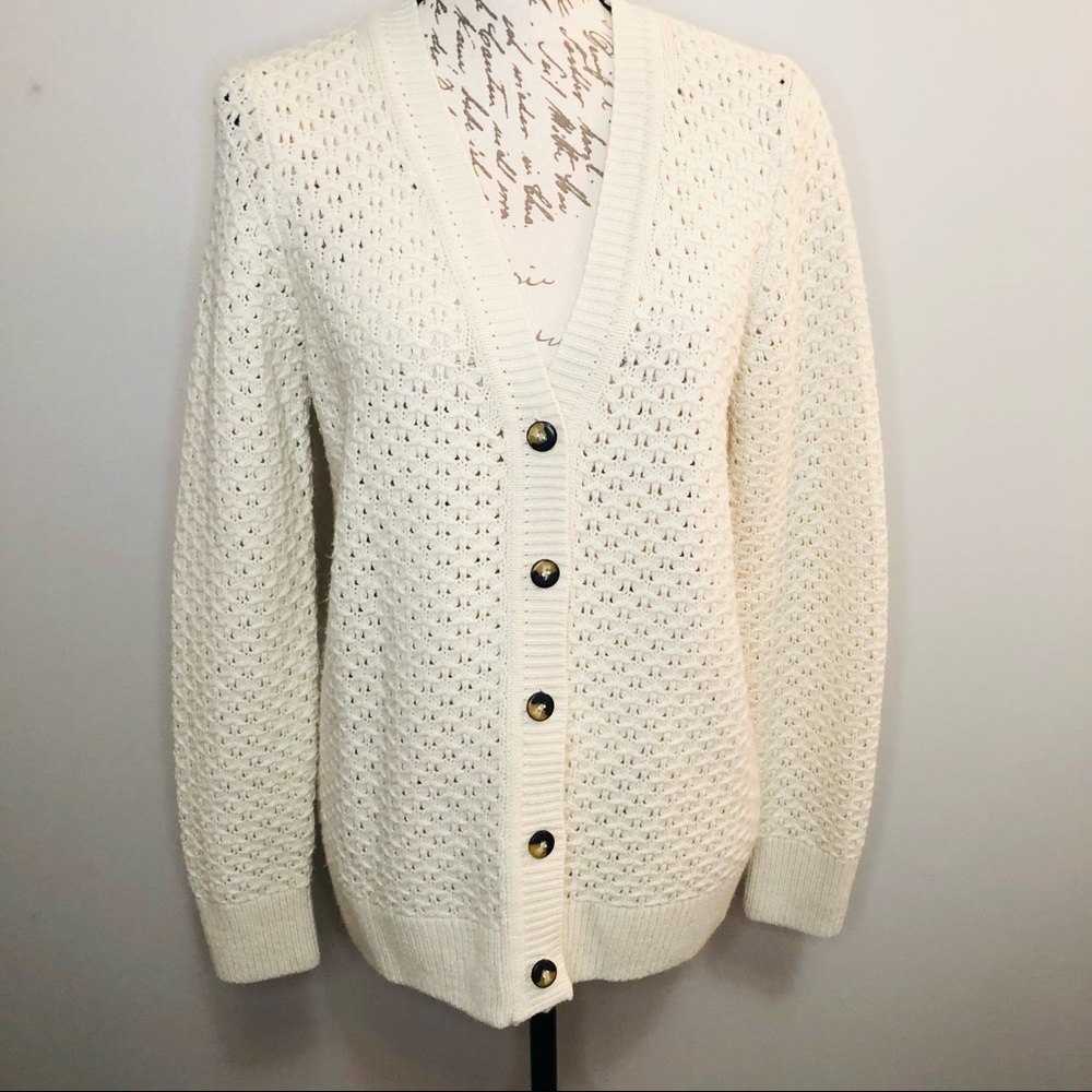Forever 21 Cream Button Cardigan Sweater